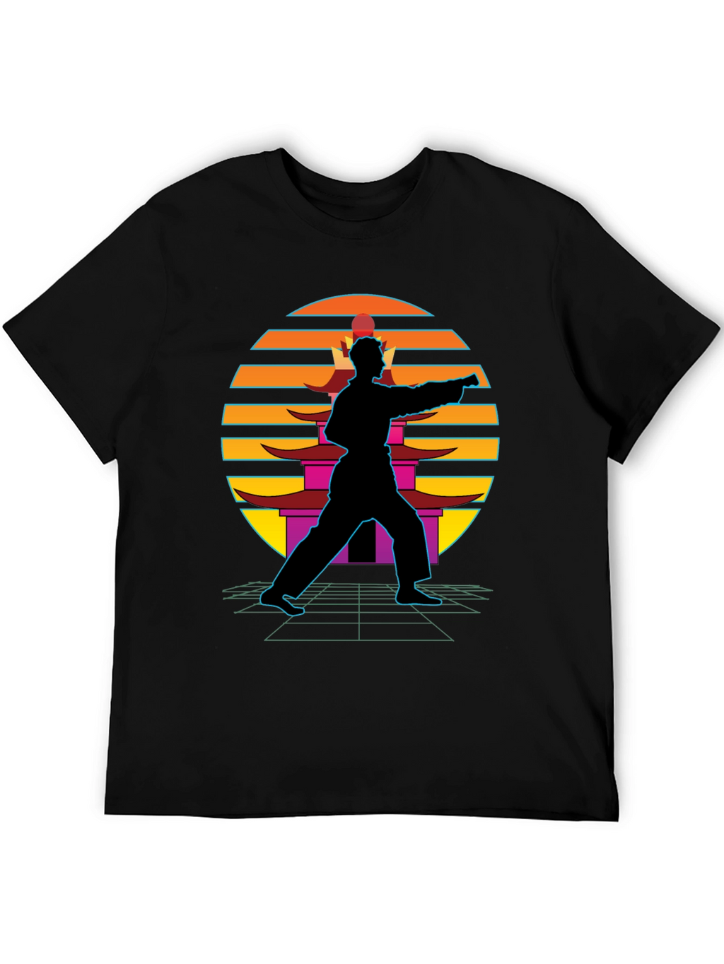 Retro Karate Black T-Shirt