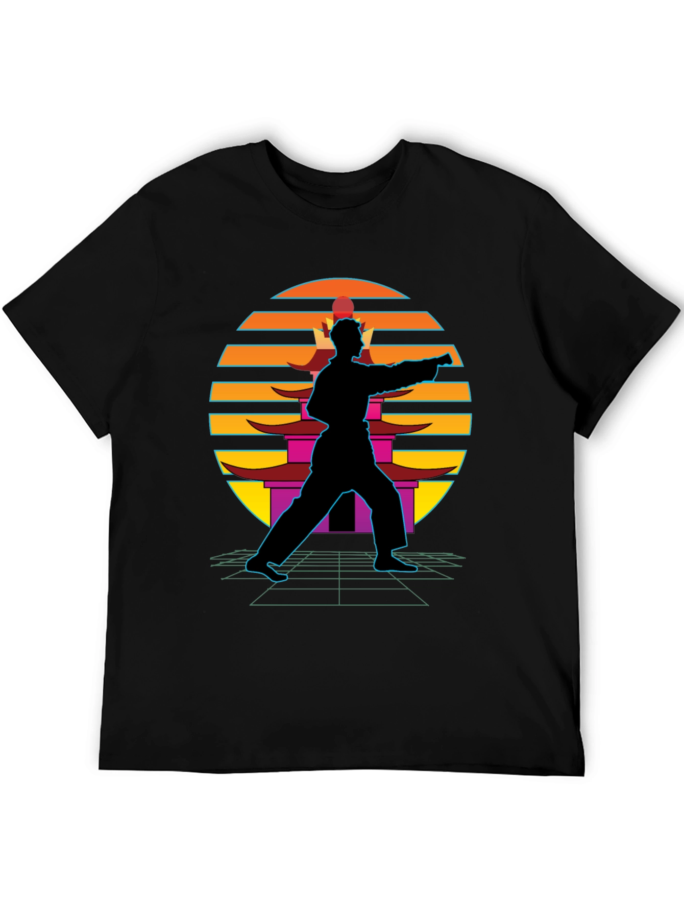 Retro Karate Black T-Shirt