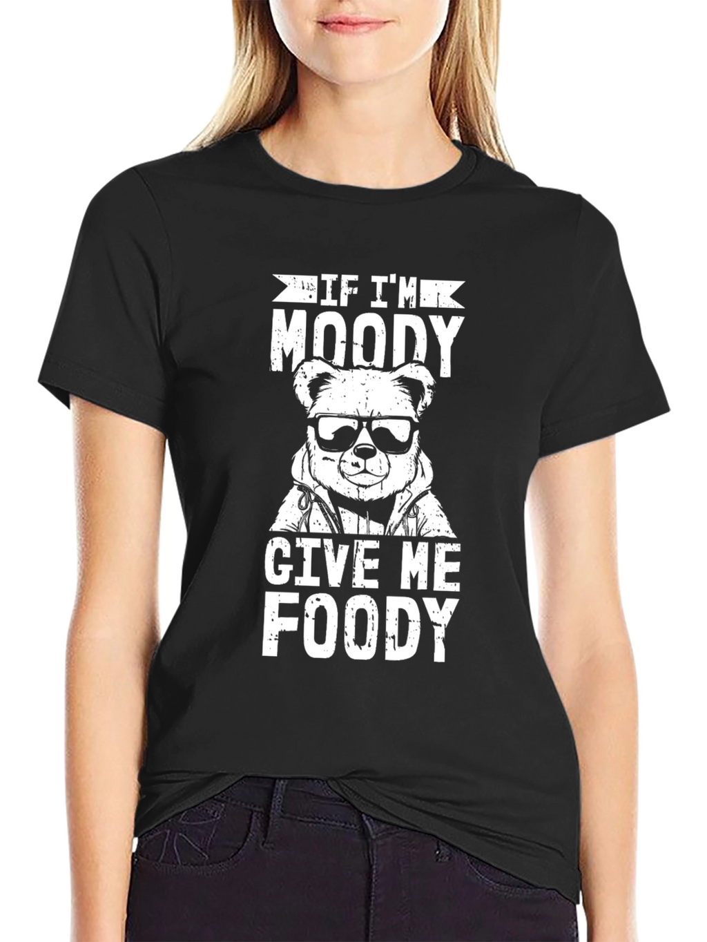 Moody Bear Graphic T-Shirt - Foodie Humor Tee