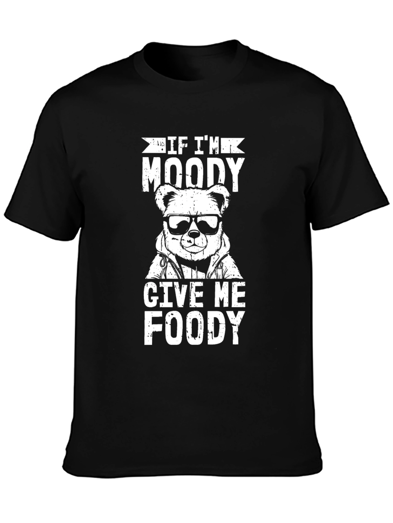 Moody Bear Graphic T-Shirt - Foodie Humor Tee