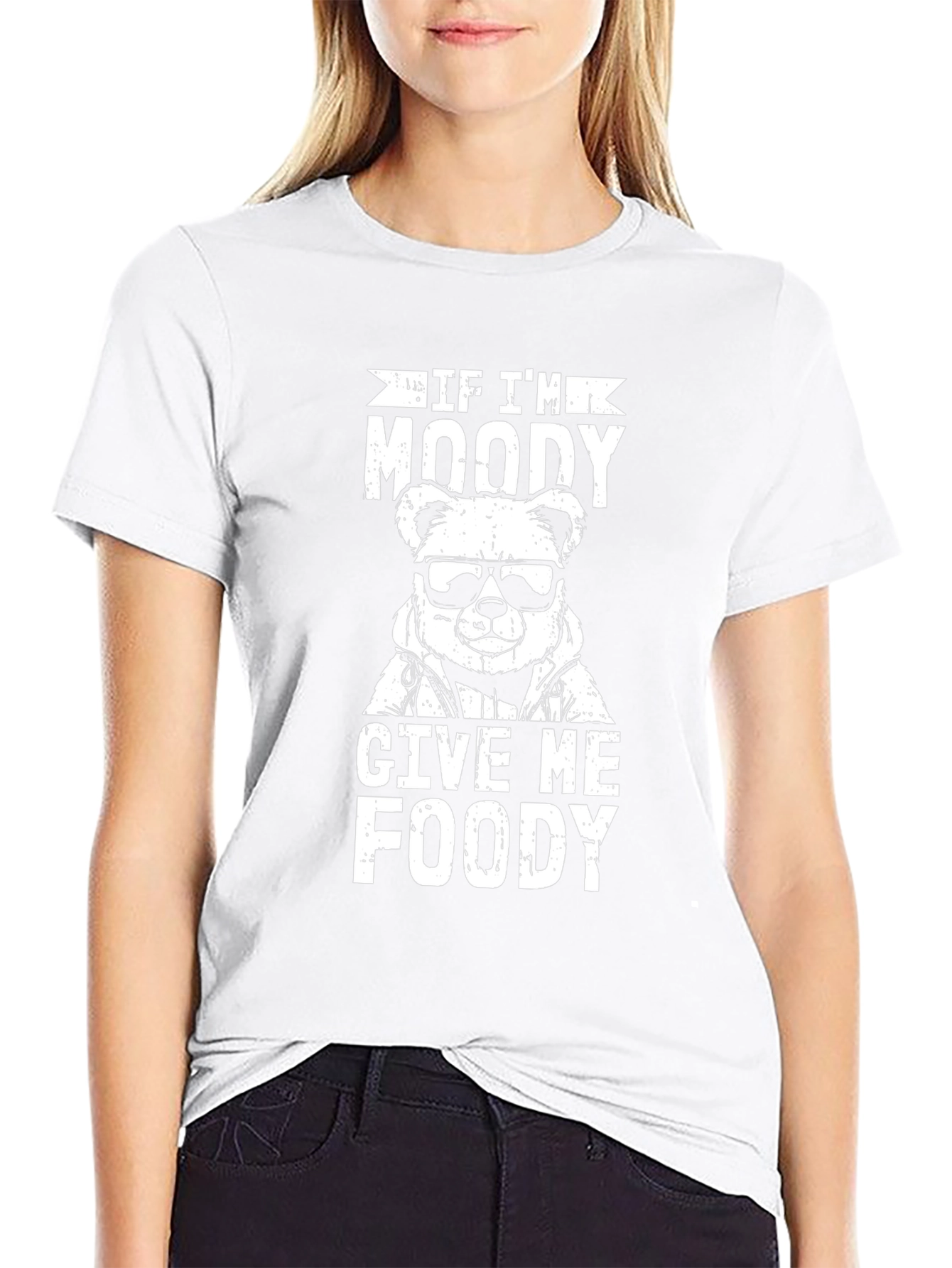 Moody Bear Graphic T-Shirt - Foodie Humor Tee