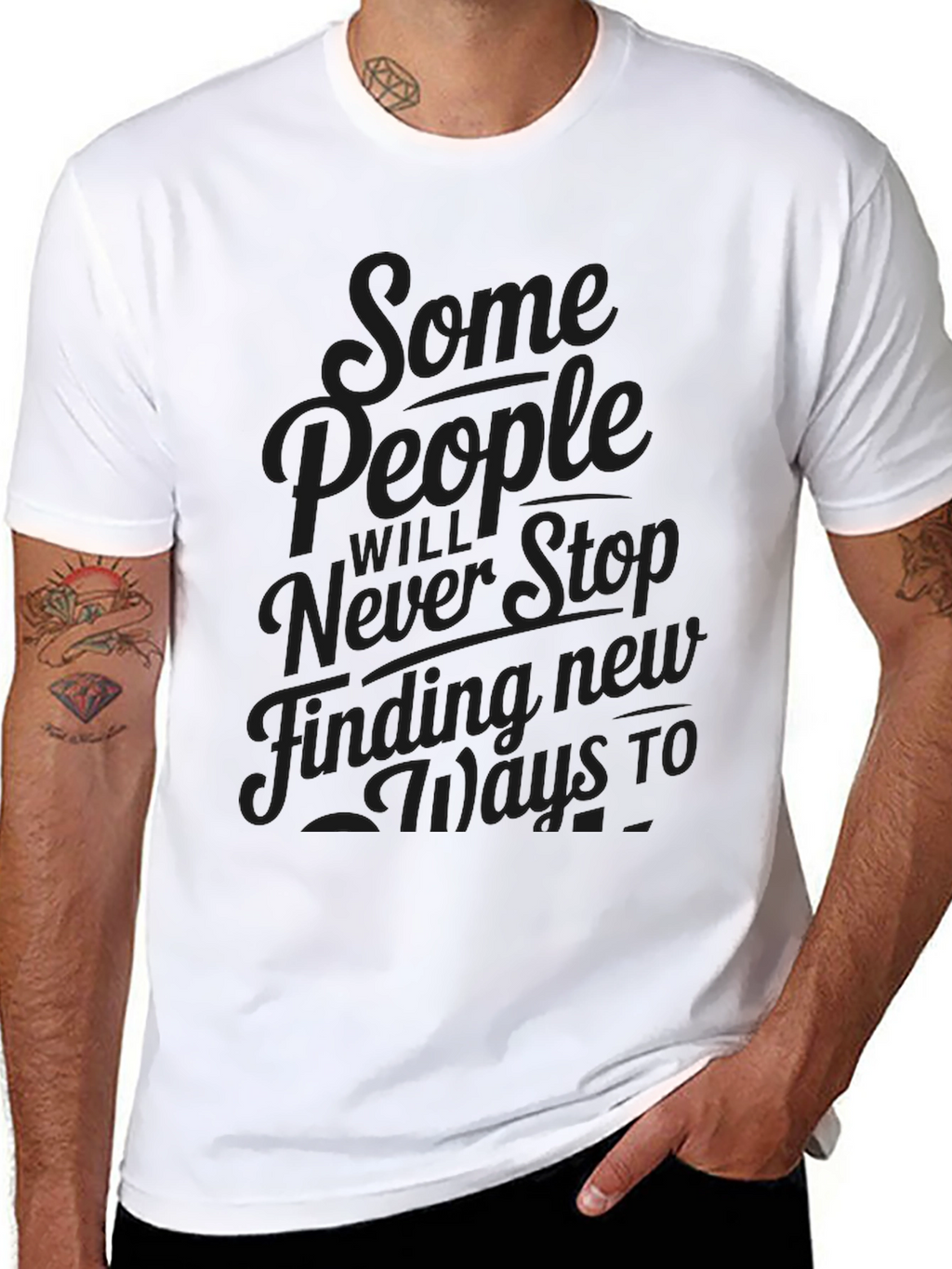 Mens Graphic Tee - Some People Never Stop