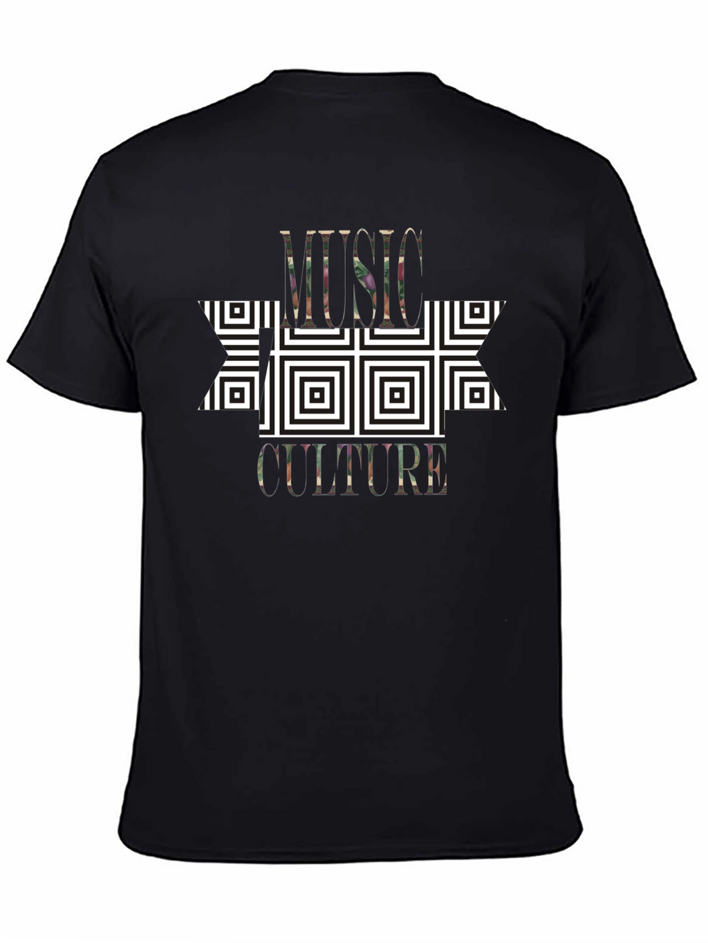 Music Culture Graphic Print Black T-Shirt