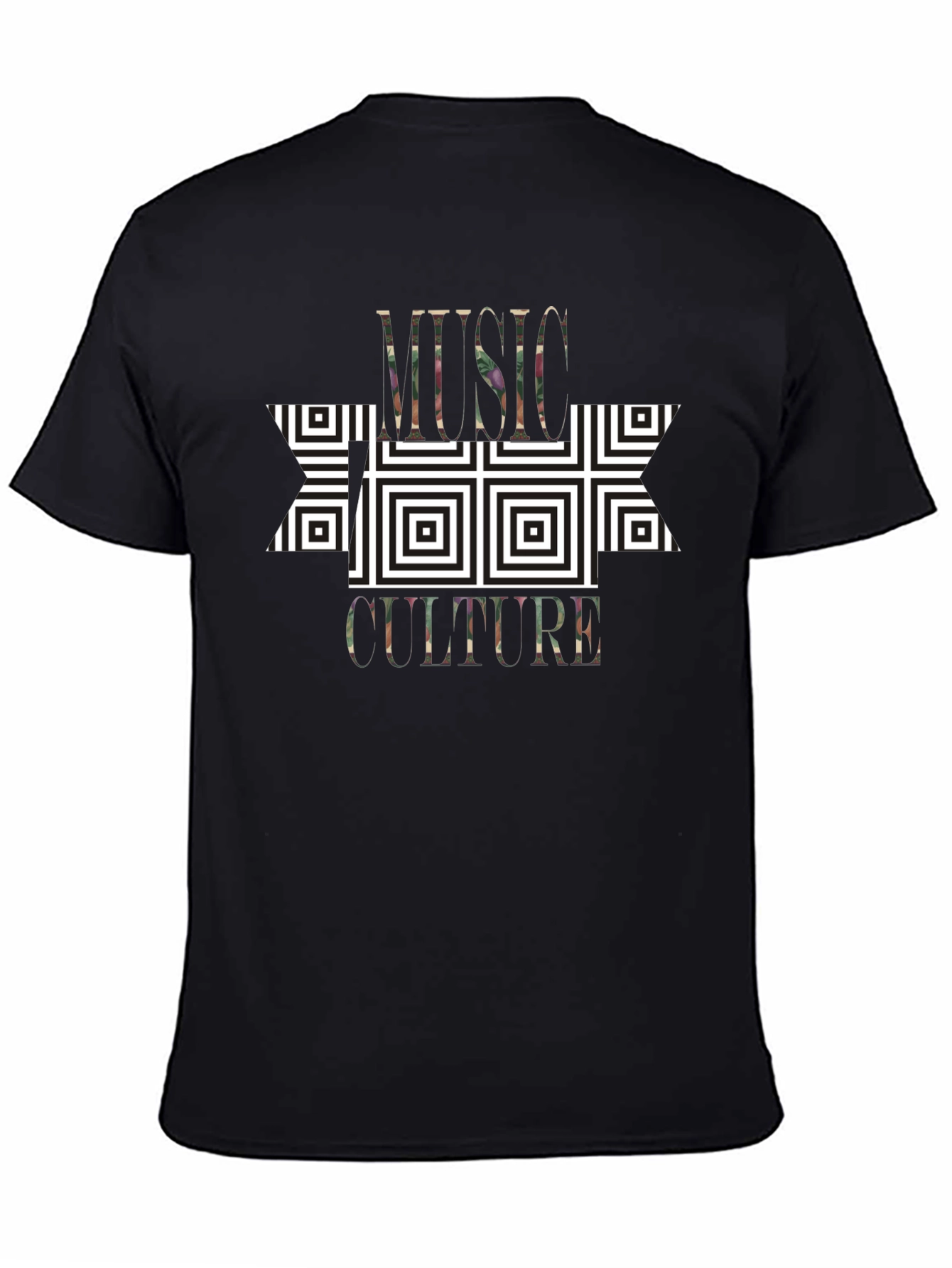 Music Culture Graphic Print Black T-Shirt