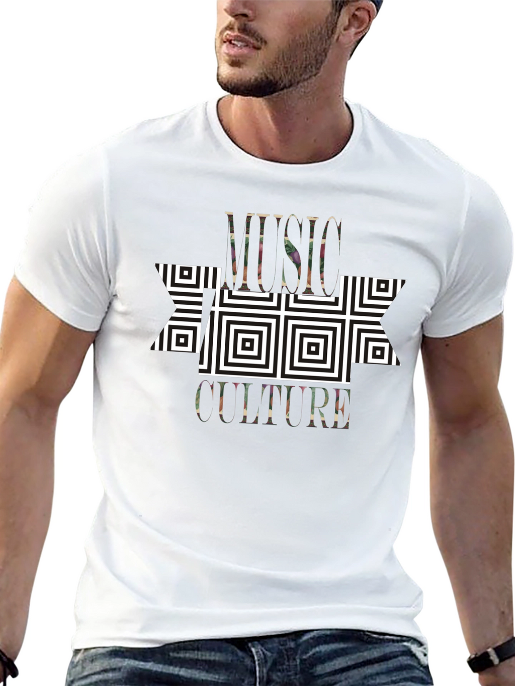 Music Culture Graphic Print Black T-Shirt