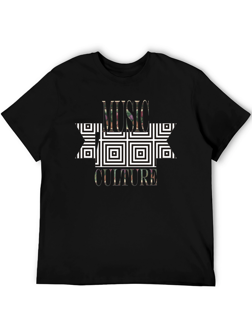 Music Culture Graphic Print Black T-Shirt