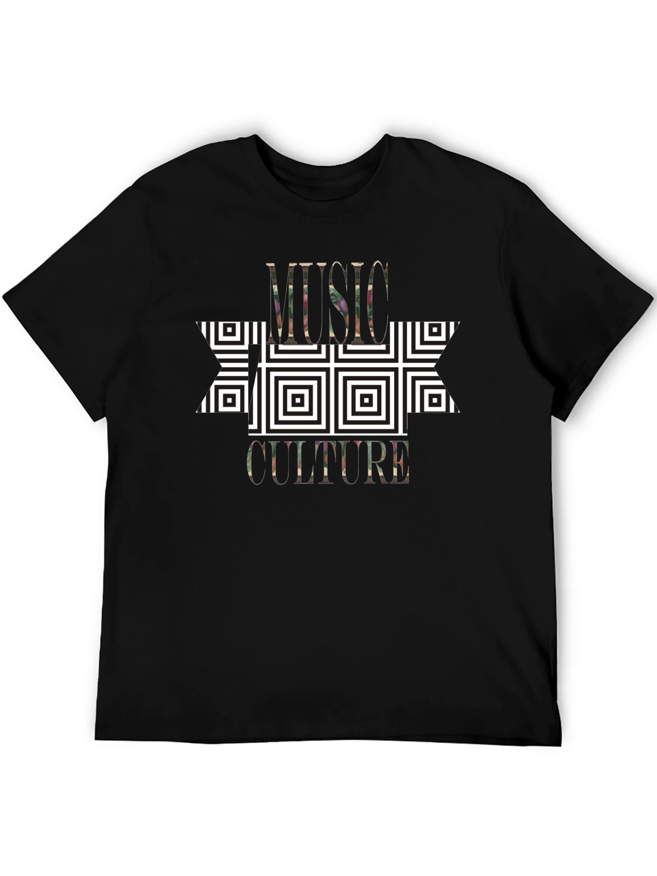 Music Culture Graphic Print Black T-Shirt