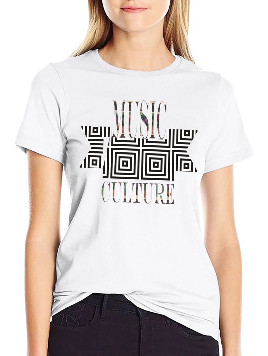 Music Culture Graphic Print Black T-Shirt