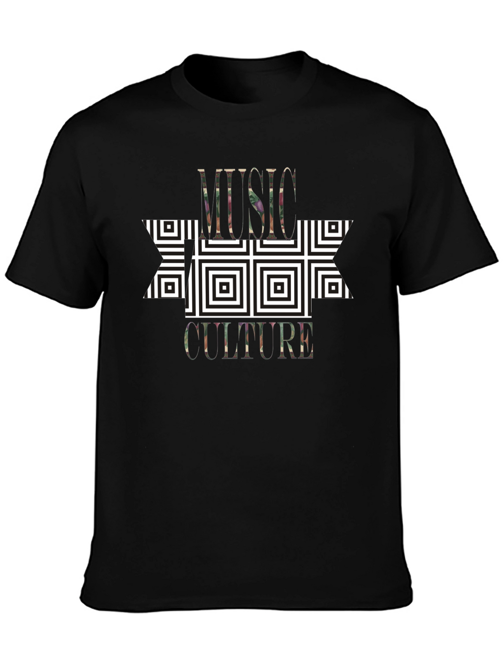 Music Culture Graphic Print Black T-Shirt