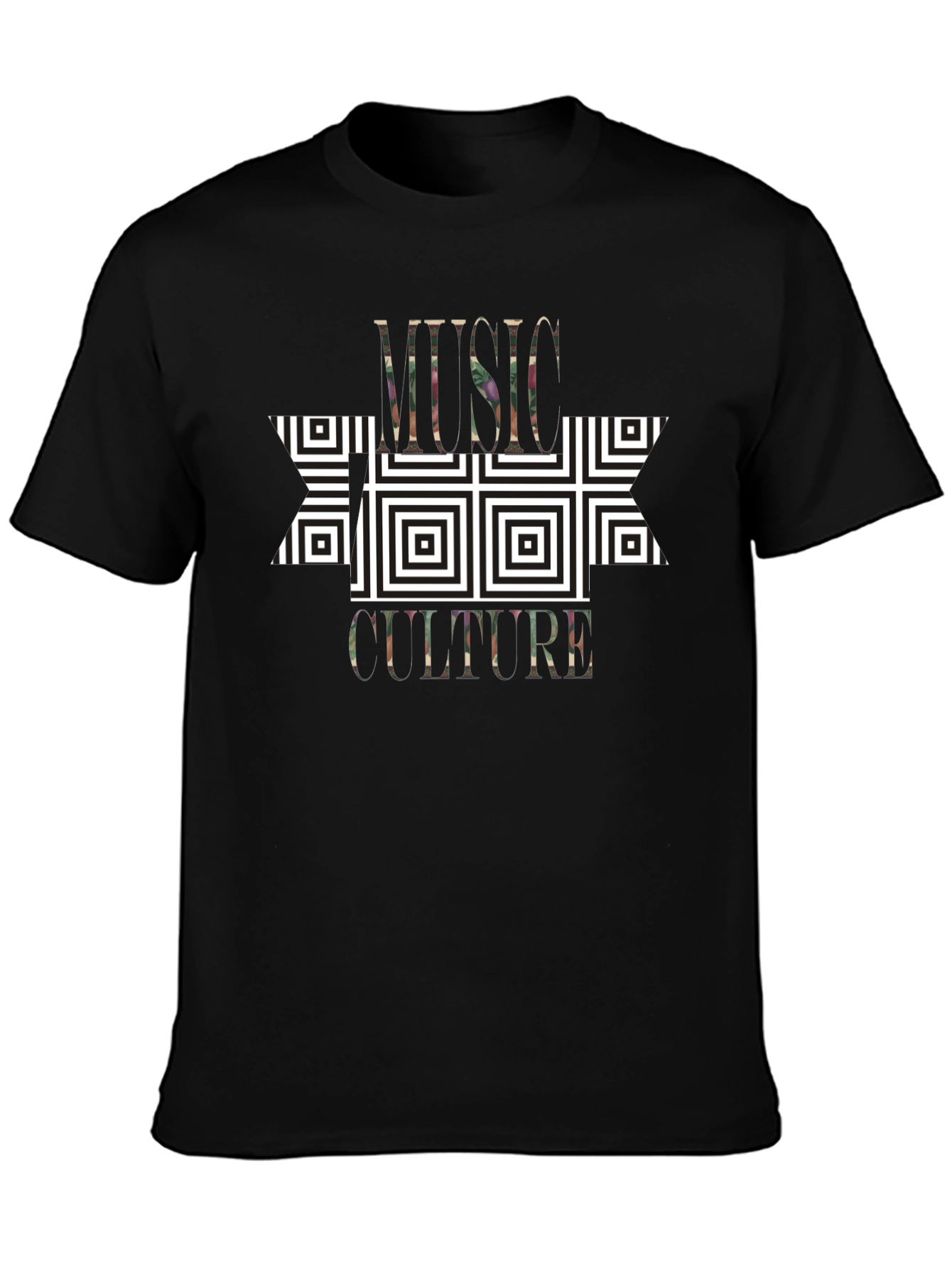 Music Culture Graphic Print Black T-Shirt