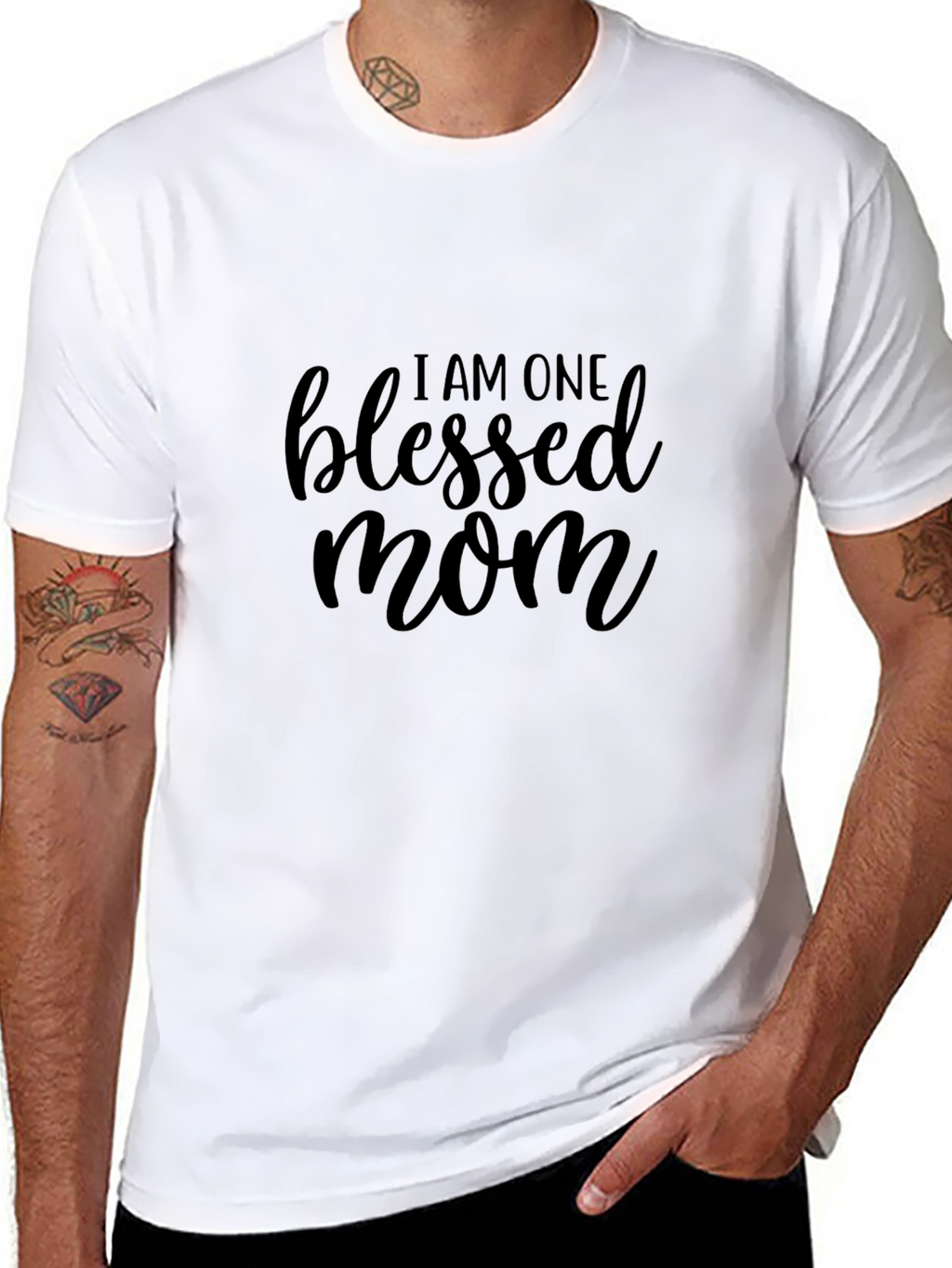 Blessed Mom T-Shirt - Black Graphic Tee