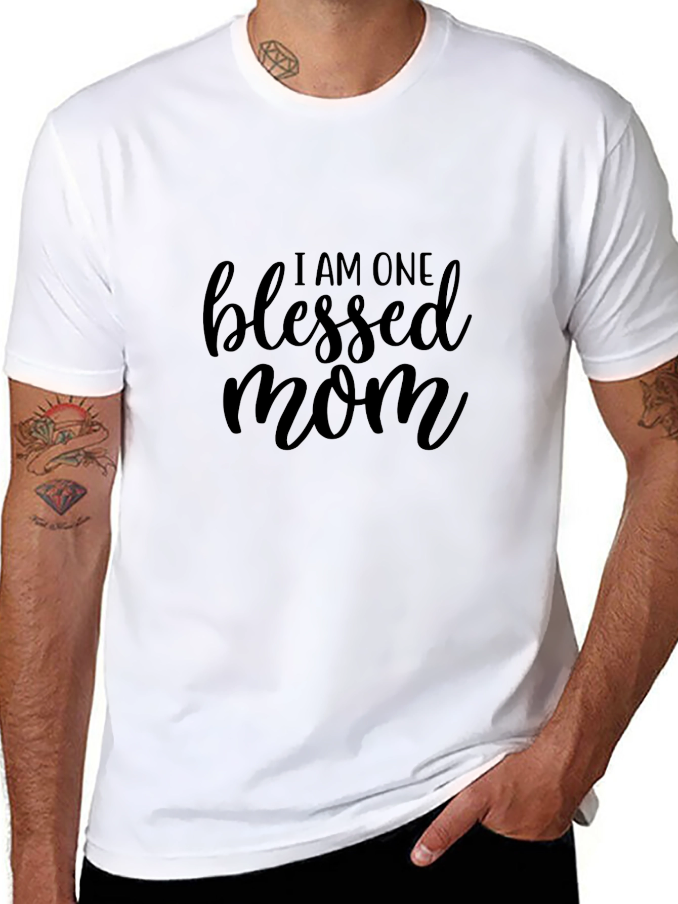 Blessed Mom T-Shirt - Black Graphic Tee