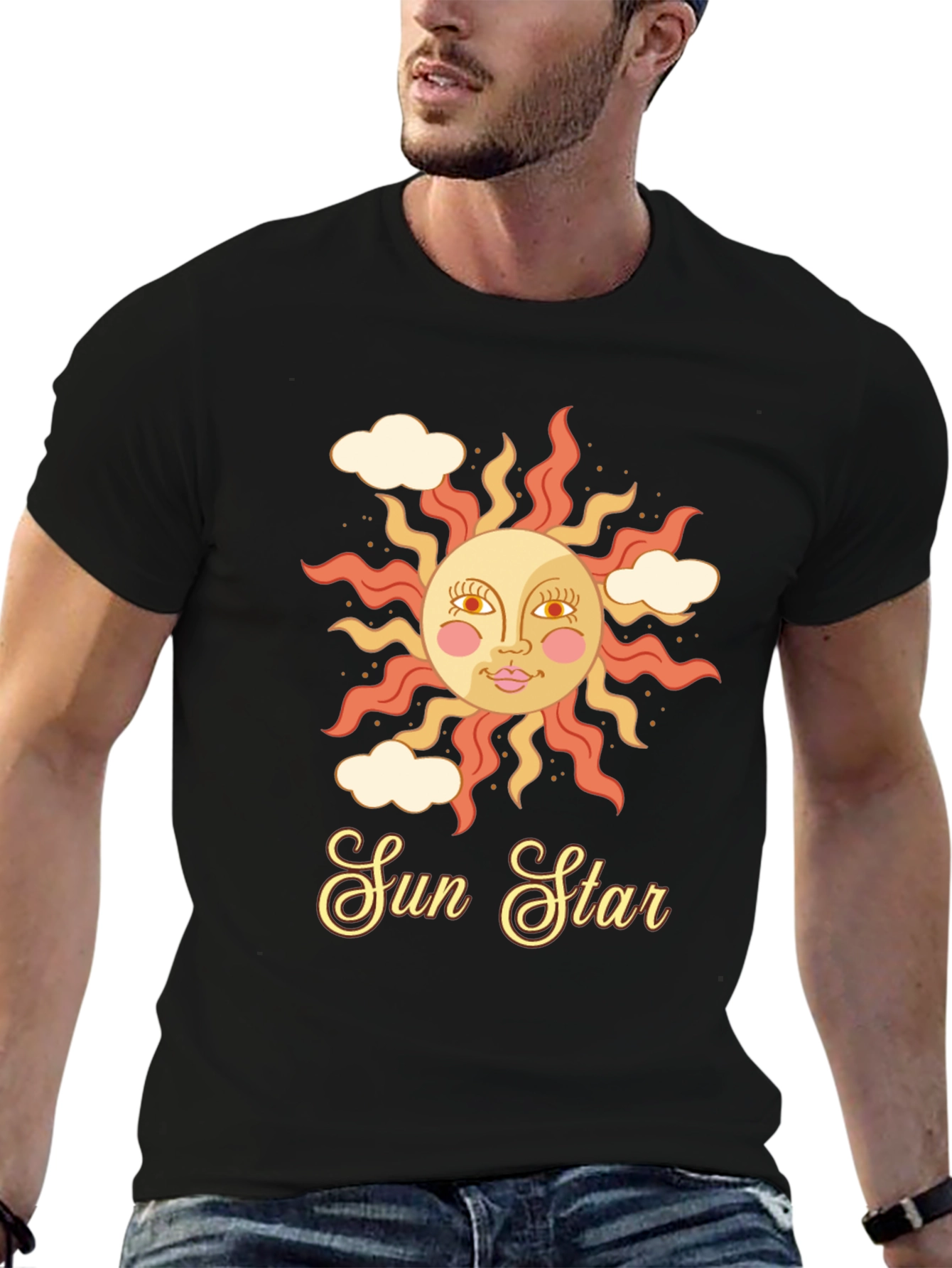 Retro Sun Star Graphic T-Shirt