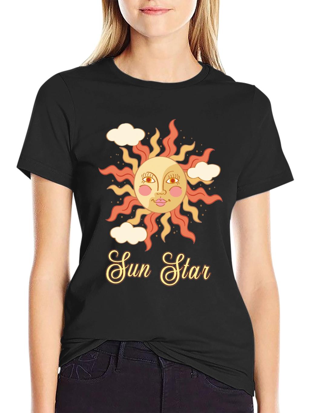 Retro Sun Star Graphic T-Shirt