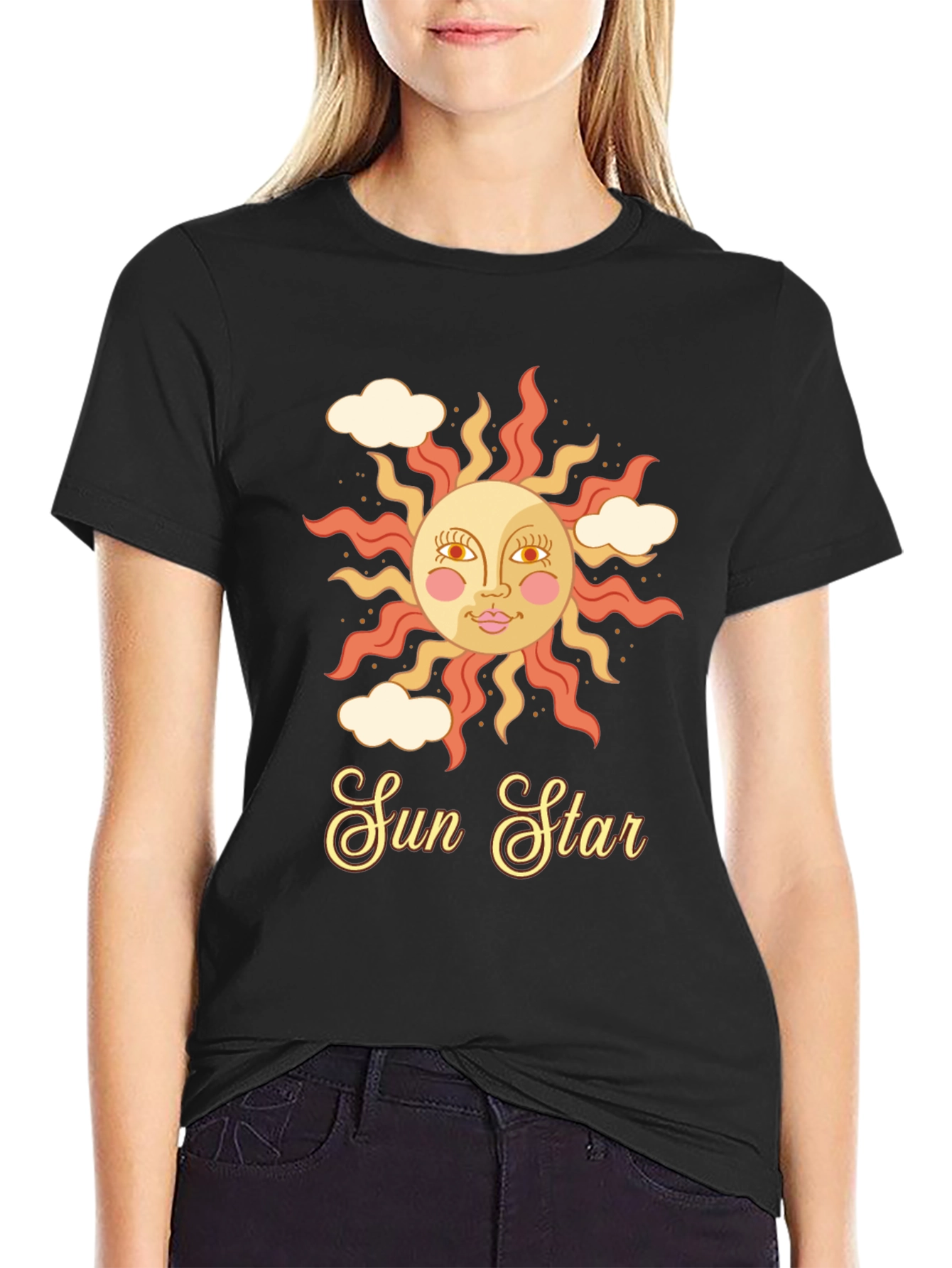 Retro Sun Star Graphic T-Shirt