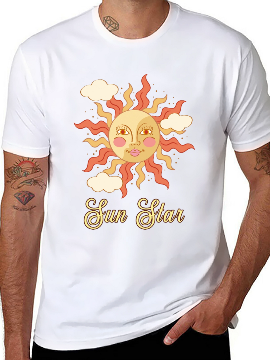 Retro Sun Star Graphic T-Shirt