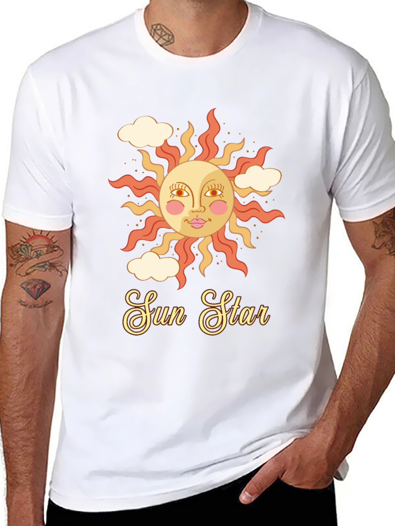Retro Sun Star Graphic T-Shirt