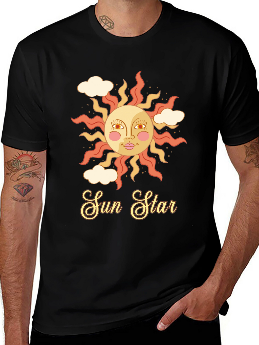 Retro Sun Star Graphic T-Shirt