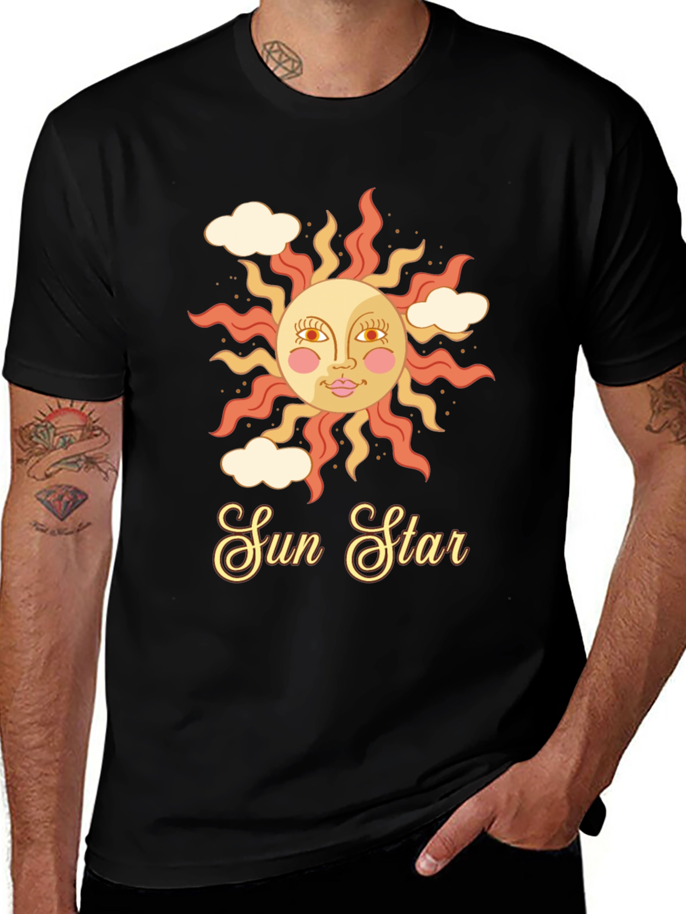 Retro Sun Star Graphic T-Shirt
