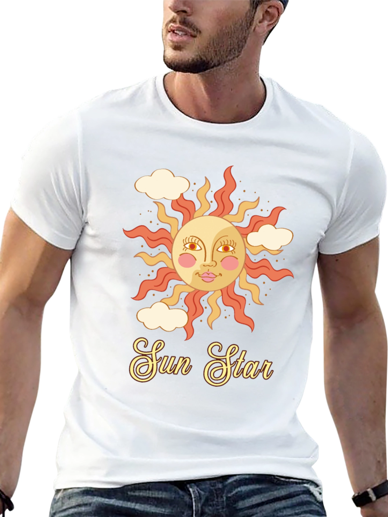 Retro Sun Star Graphic T-Shirt