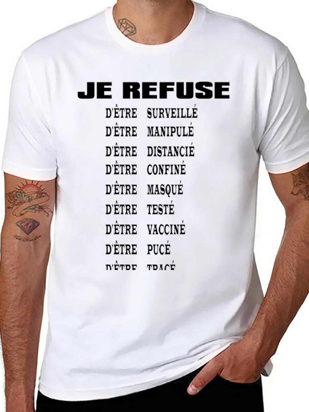 JE REFUSE T-Shirt - Anti-Surveillance & Control Tee