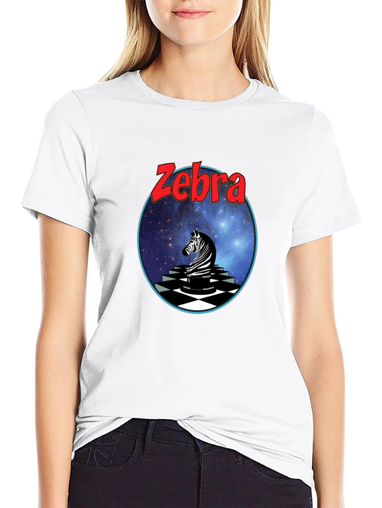 Zebra Graphic Tee - Black Cotton Blend
