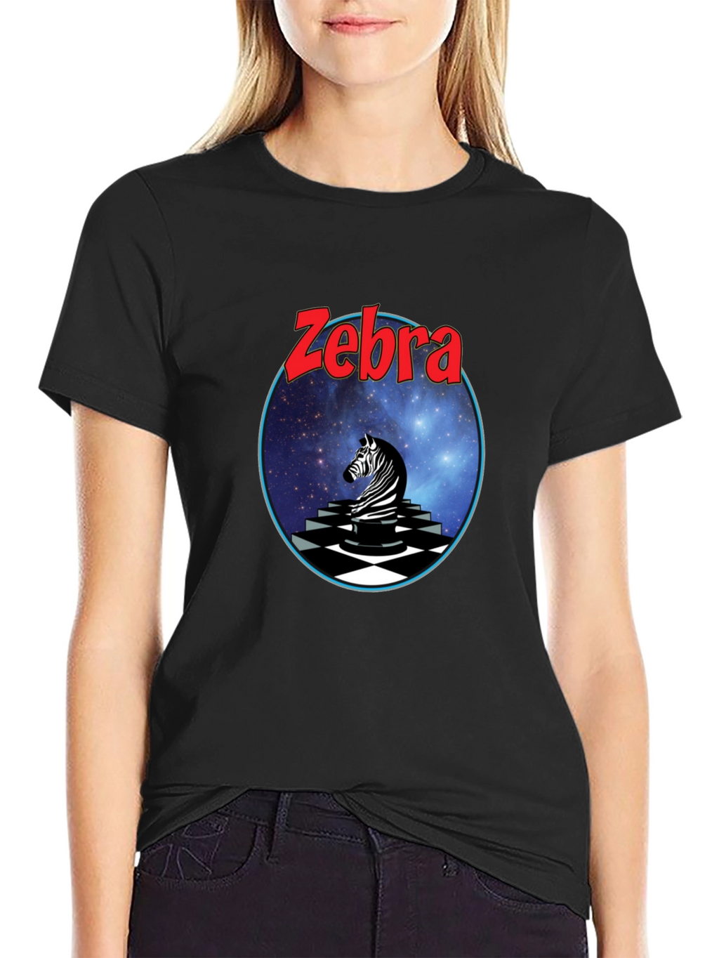 Zebra Graphic Tee - Black Cotton Blend