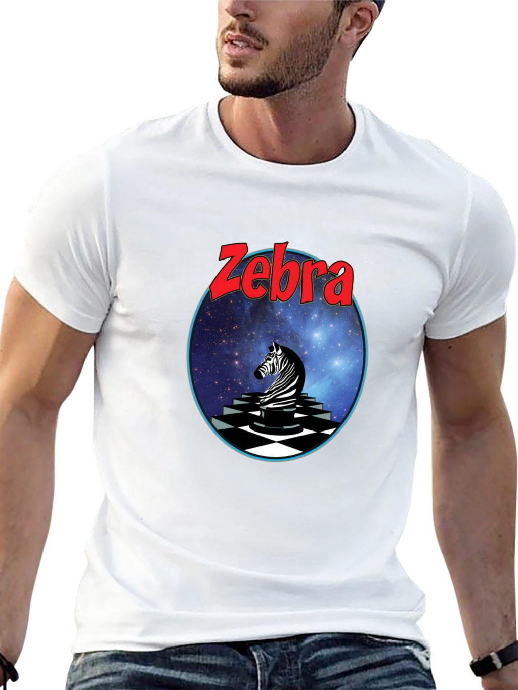 Zebra Graphic Tee - Black Cotton Blend