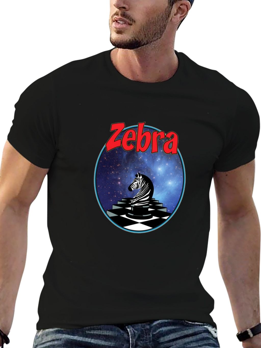 Zebra Graphic Tee - Black Cotton Blend