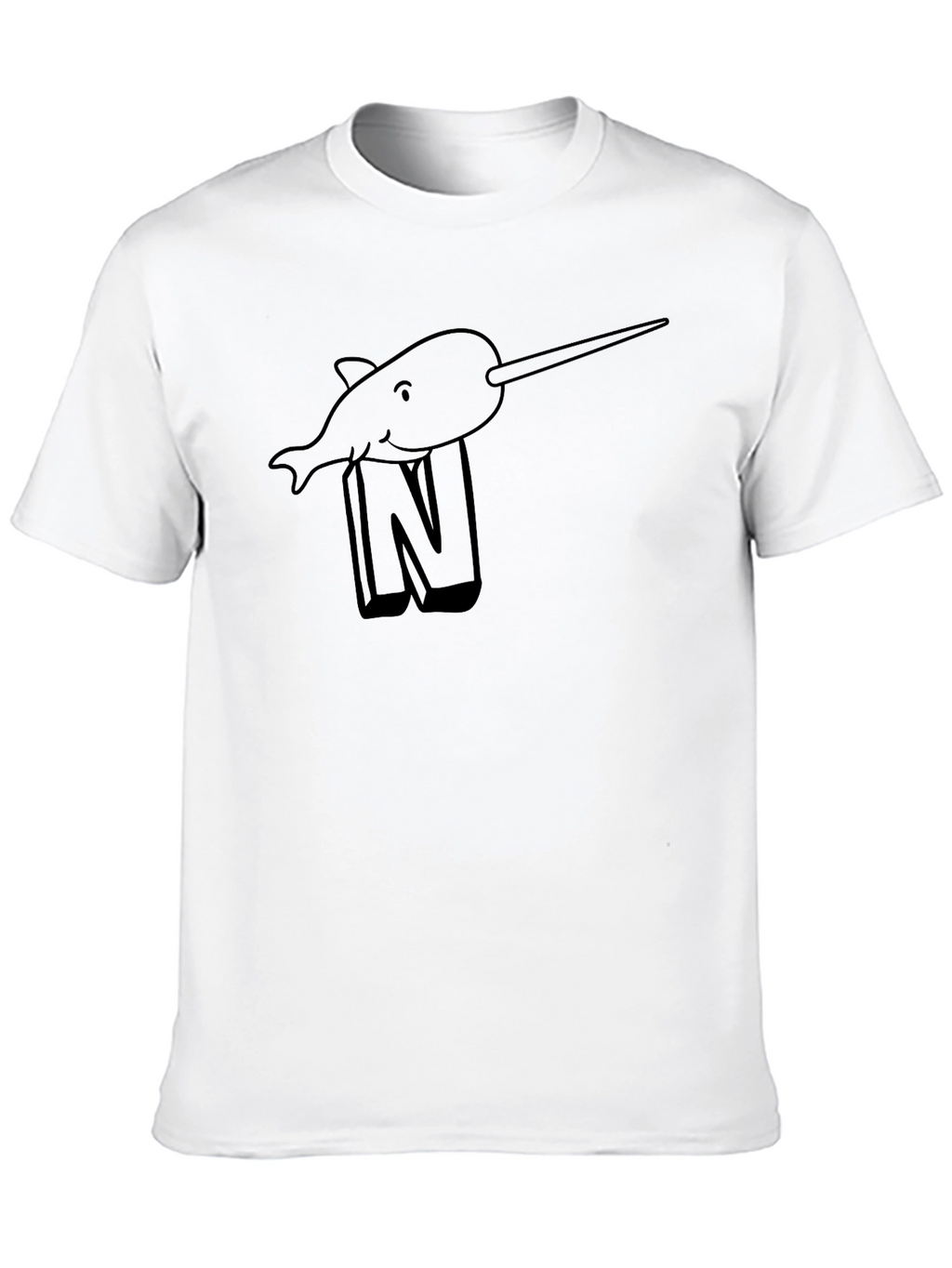 Narwhal N T-Shirt - Black Cotton Tee