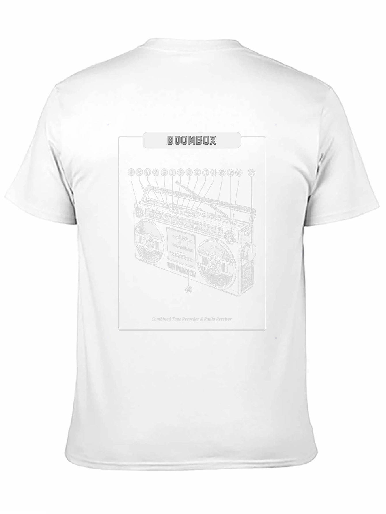 Boombox Diagram Graphic T-Shirt