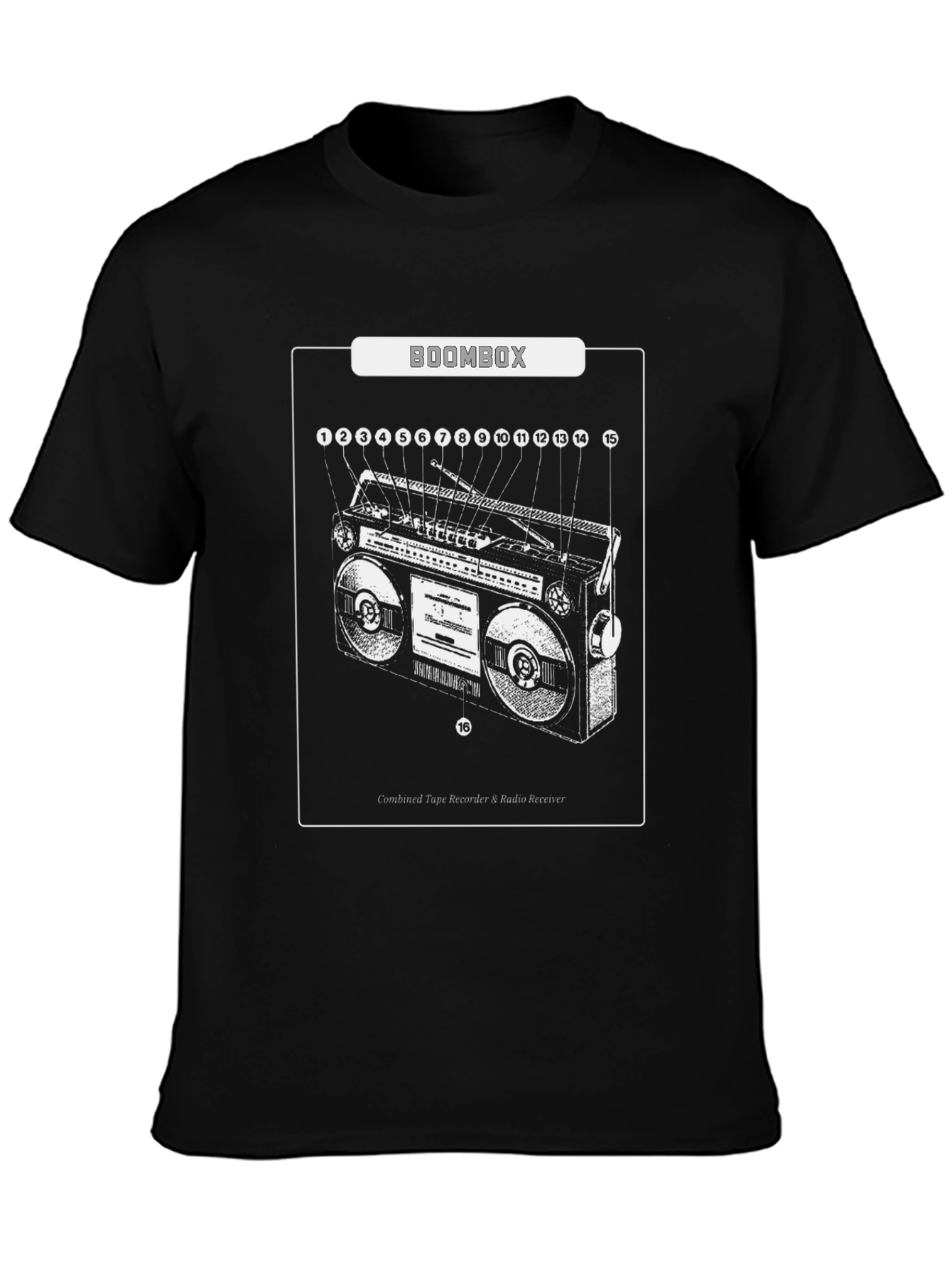 Boombox Diagram Graphic T-Shirt