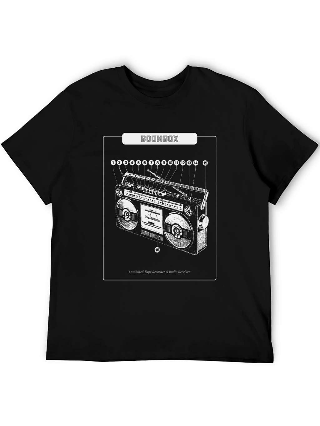 Boombox Diagram Graphic T-Shirt