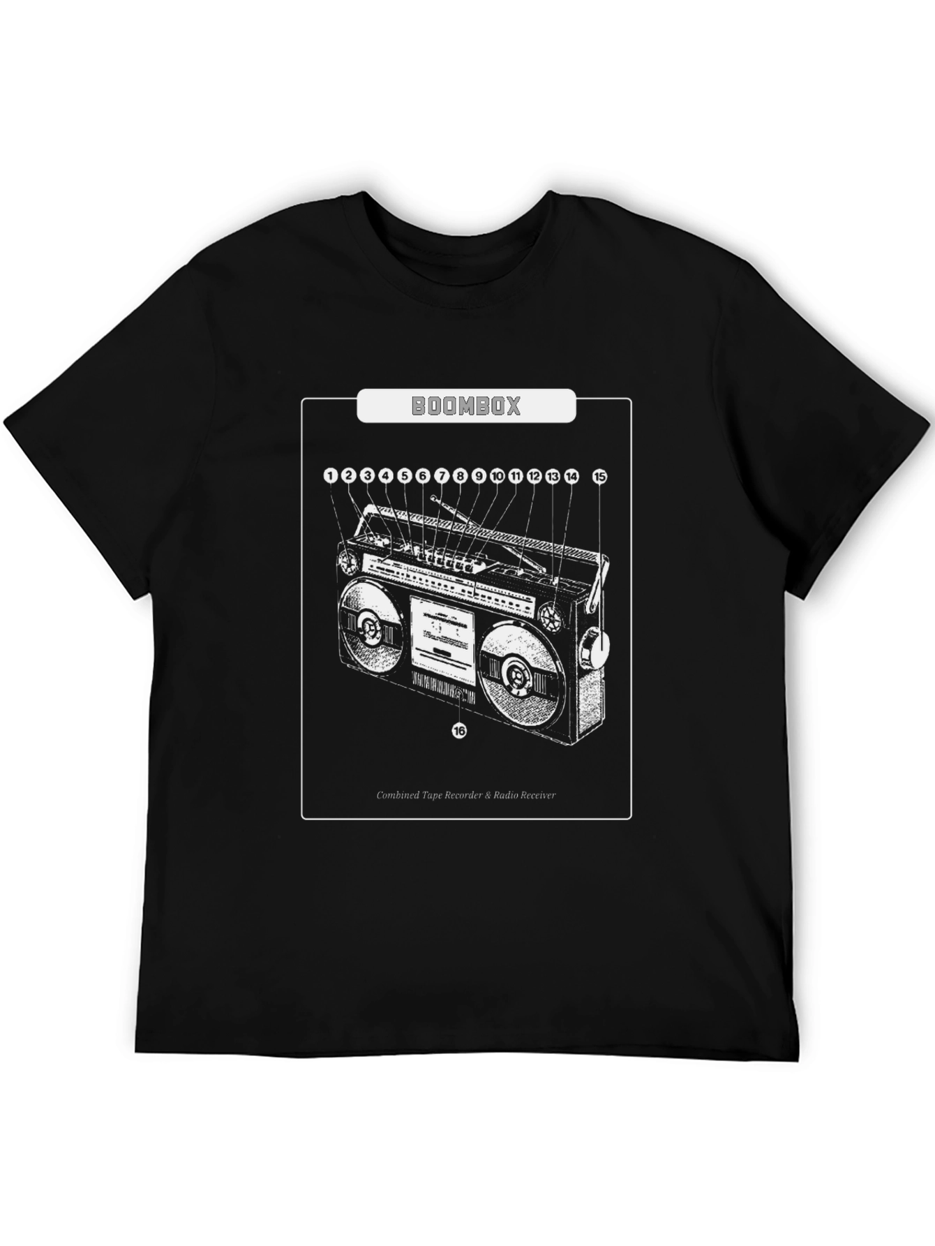 Boombox Diagram Graphic T-Shirt