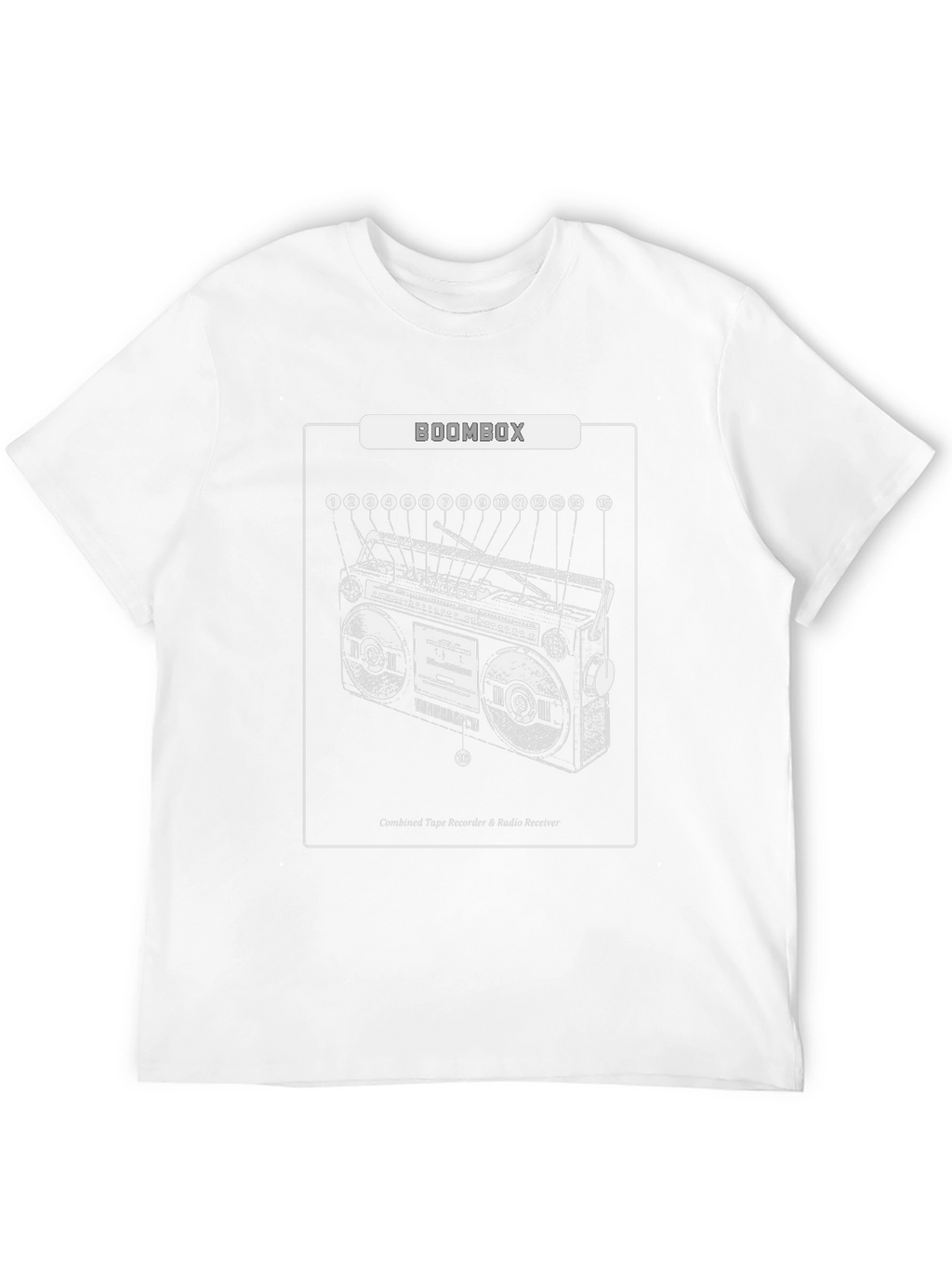 Boombox Diagram Graphic T-Shirt