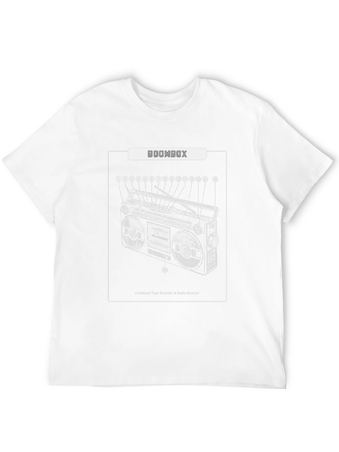 Boombox Diagram Graphic T-Shirt