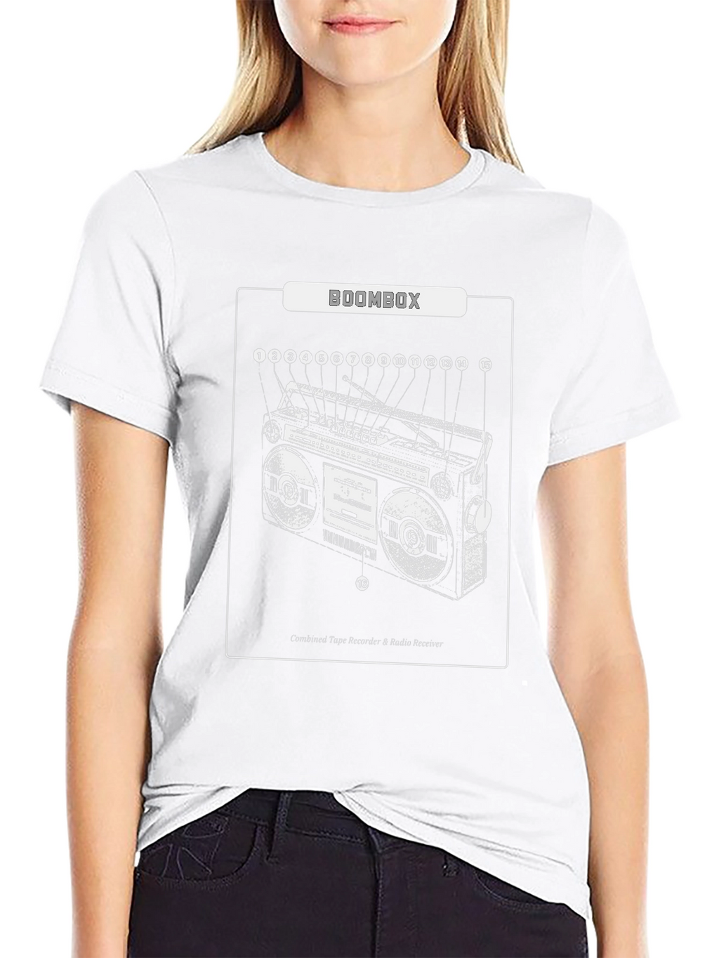 Boombox Diagram Graphic T-Shirt