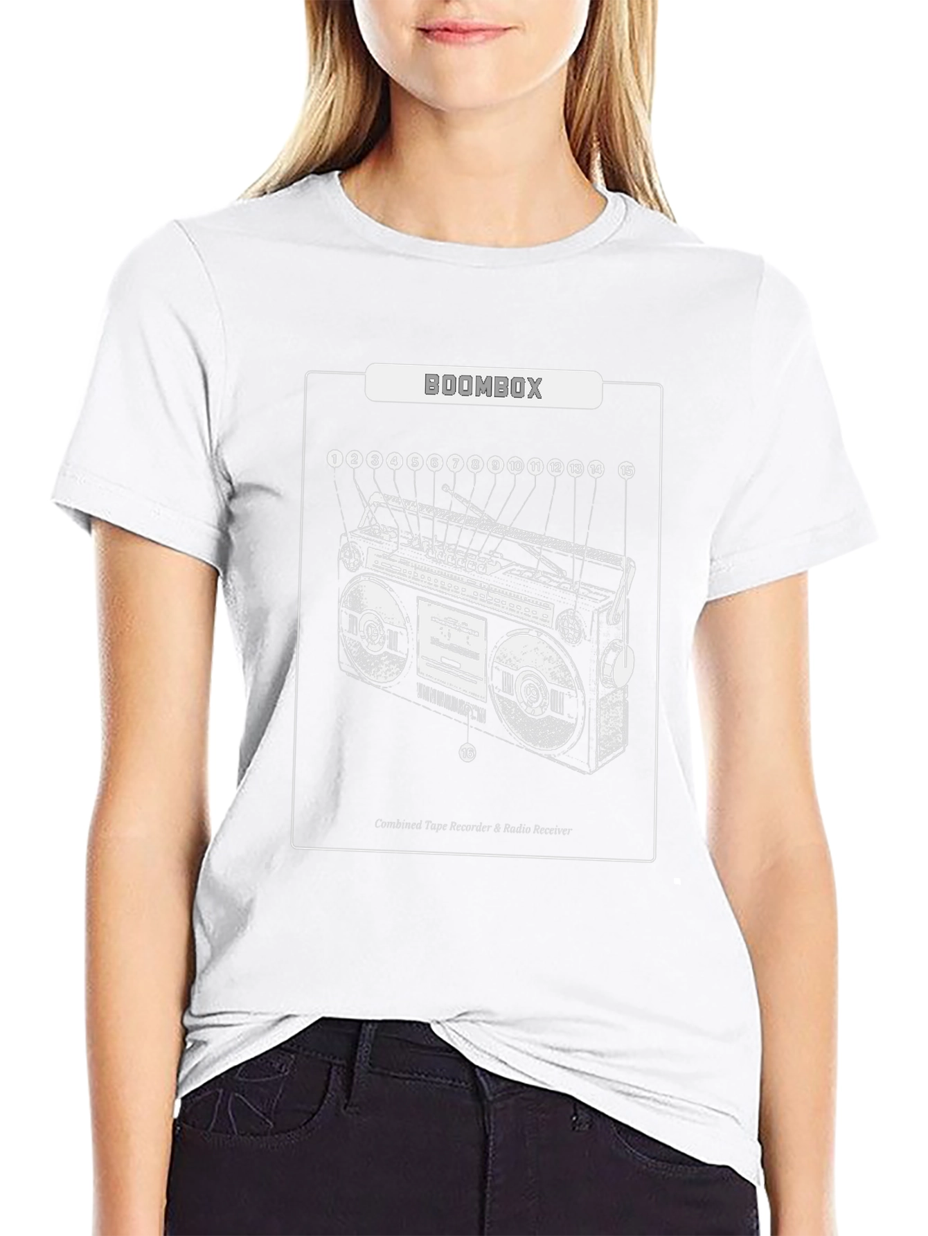 Boombox Diagram Graphic T-Shirt