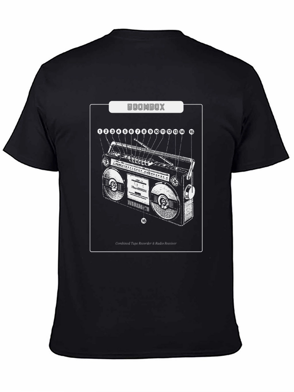 Boombox Diagram Graphic T-Shirt