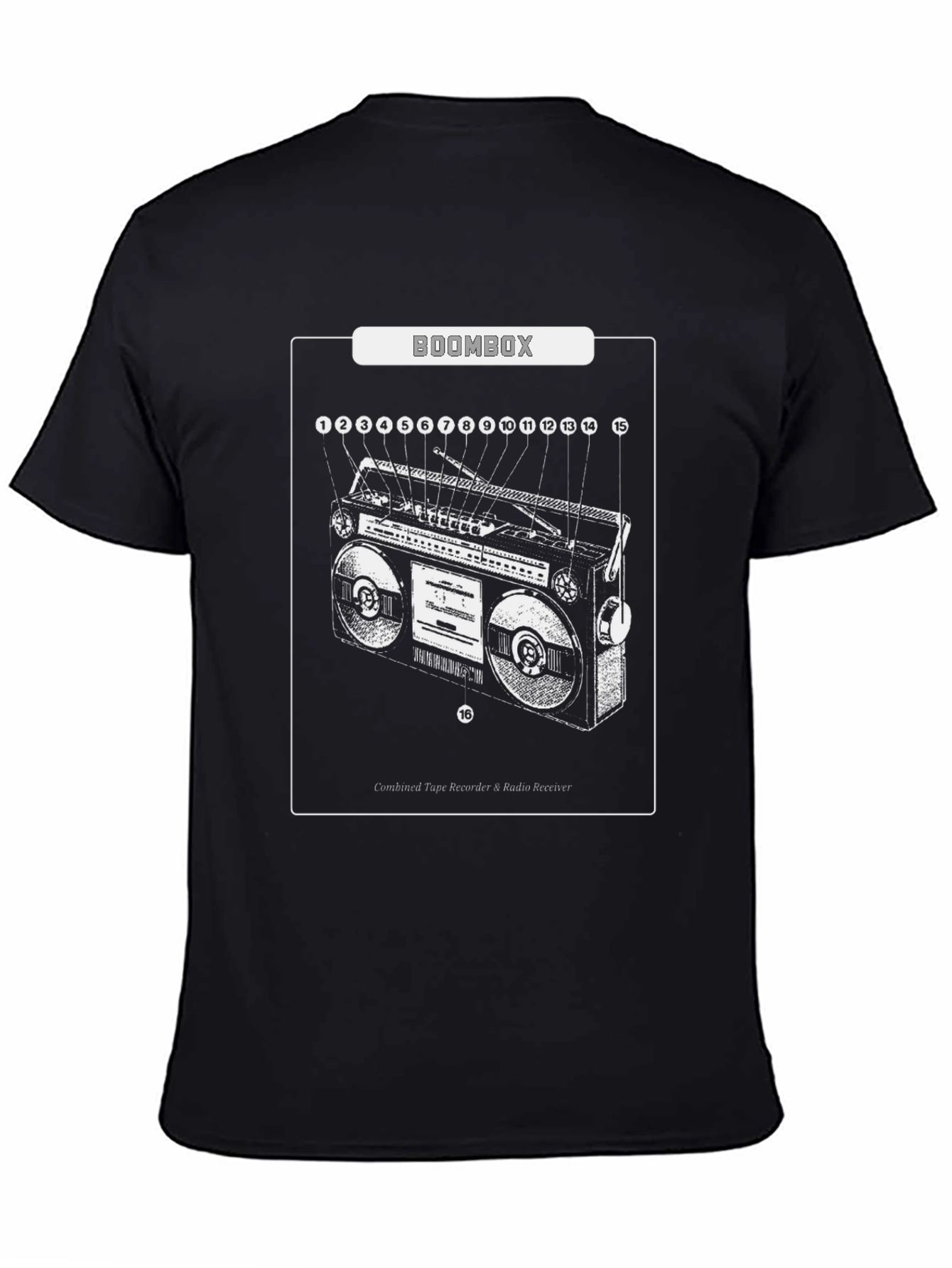 Boombox Diagram Graphic T-Shirt