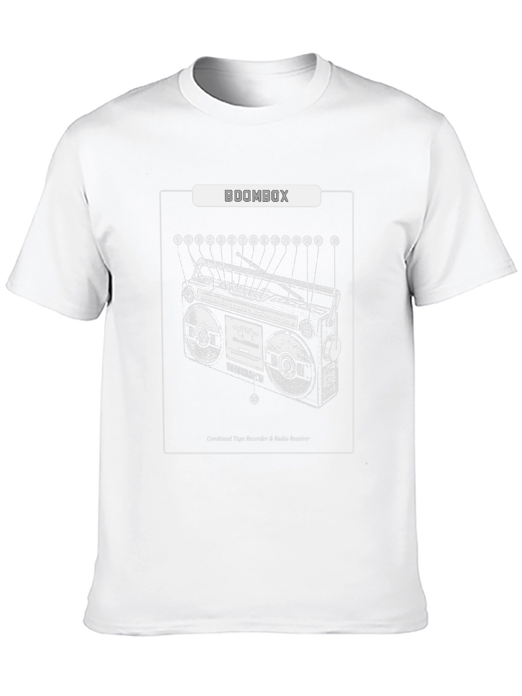 Boombox Diagram Graphic T-Shirt