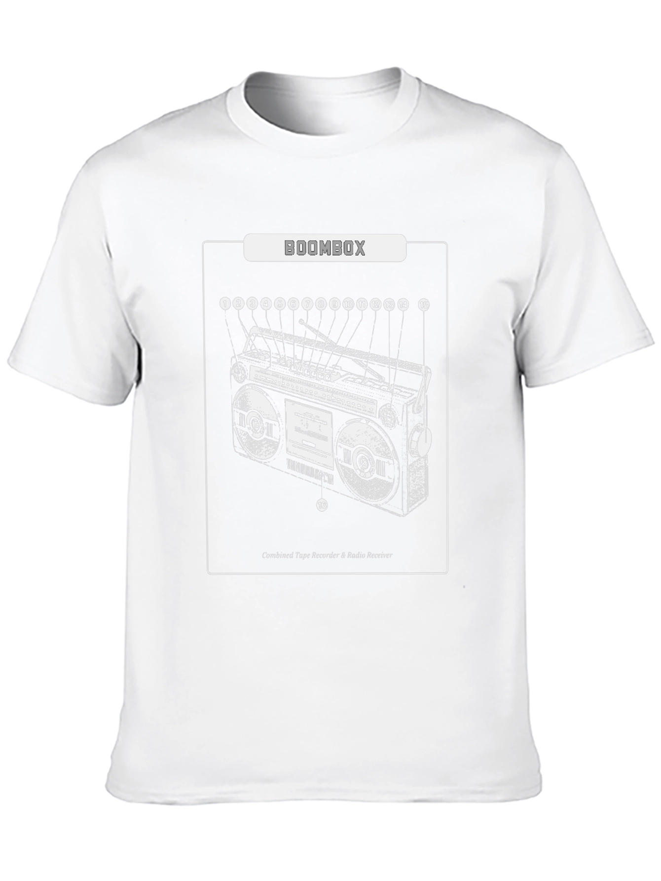 Boombox Diagram Graphic T-Shirt