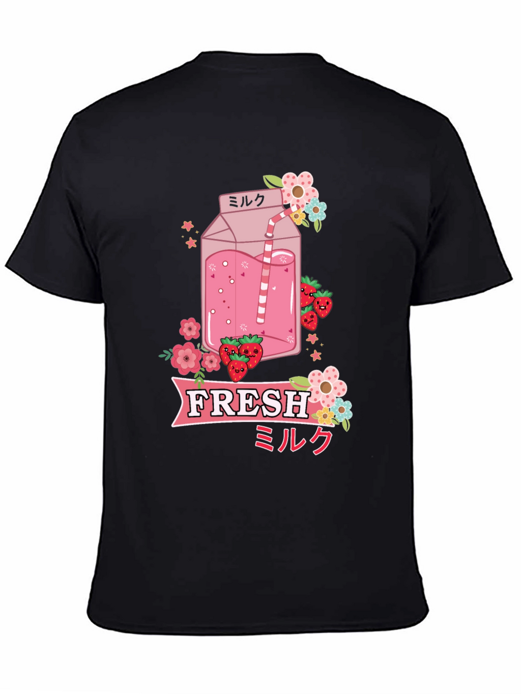 Kawaii Strawberry Milk T-Shirt - Fresh Anime Style