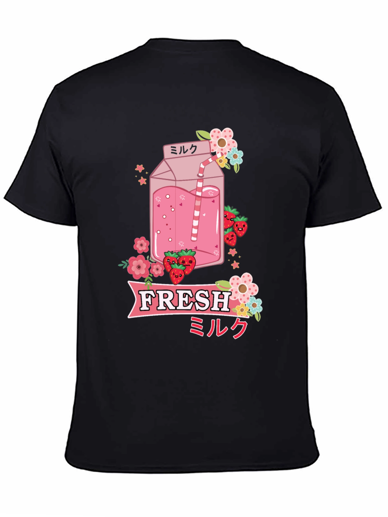 Kawaii Strawberry Milk T-Shirt - Fresh Anime Style
