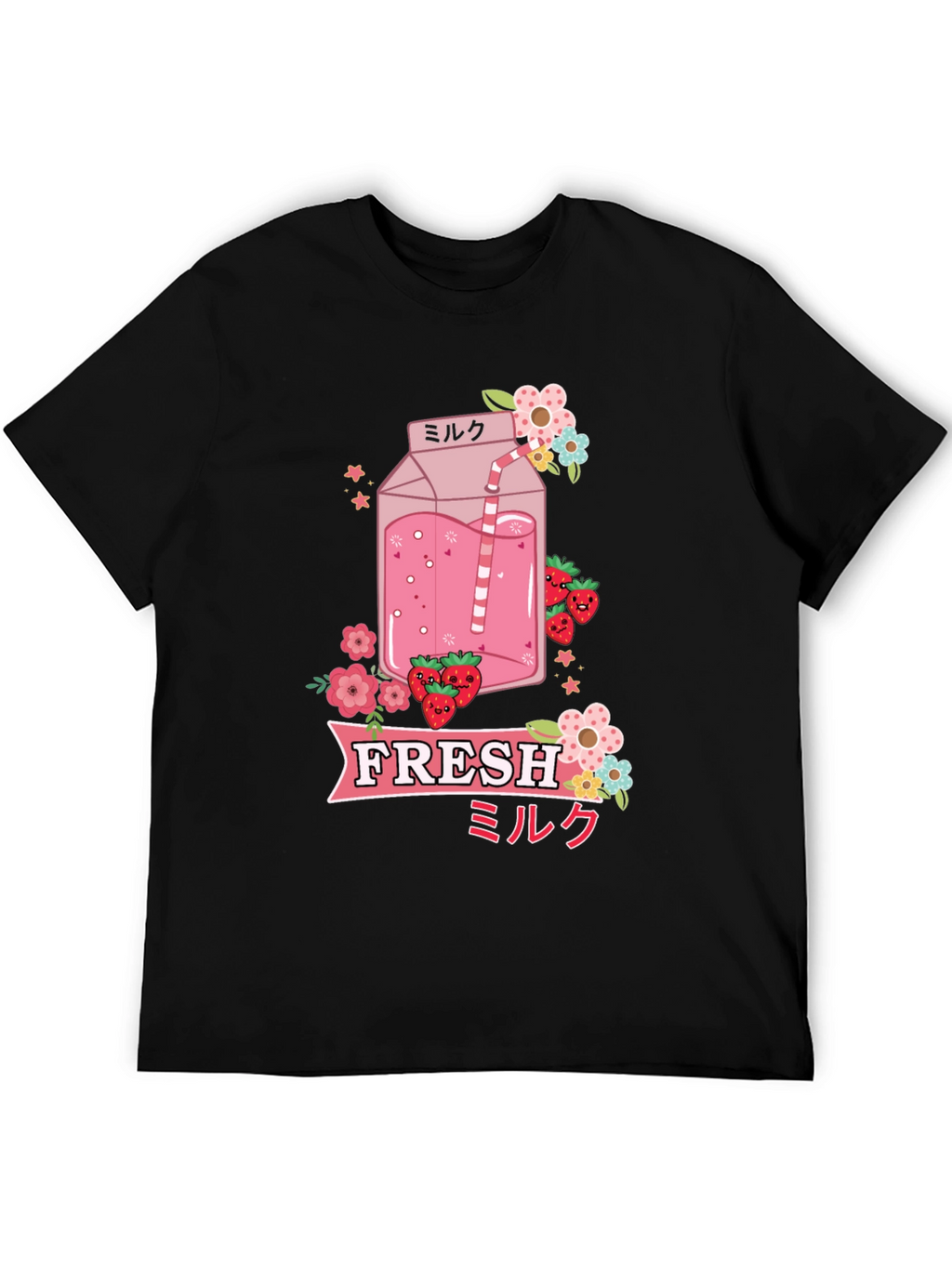 Kawaii Strawberry Milk T-Shirt - Fresh Anime Style