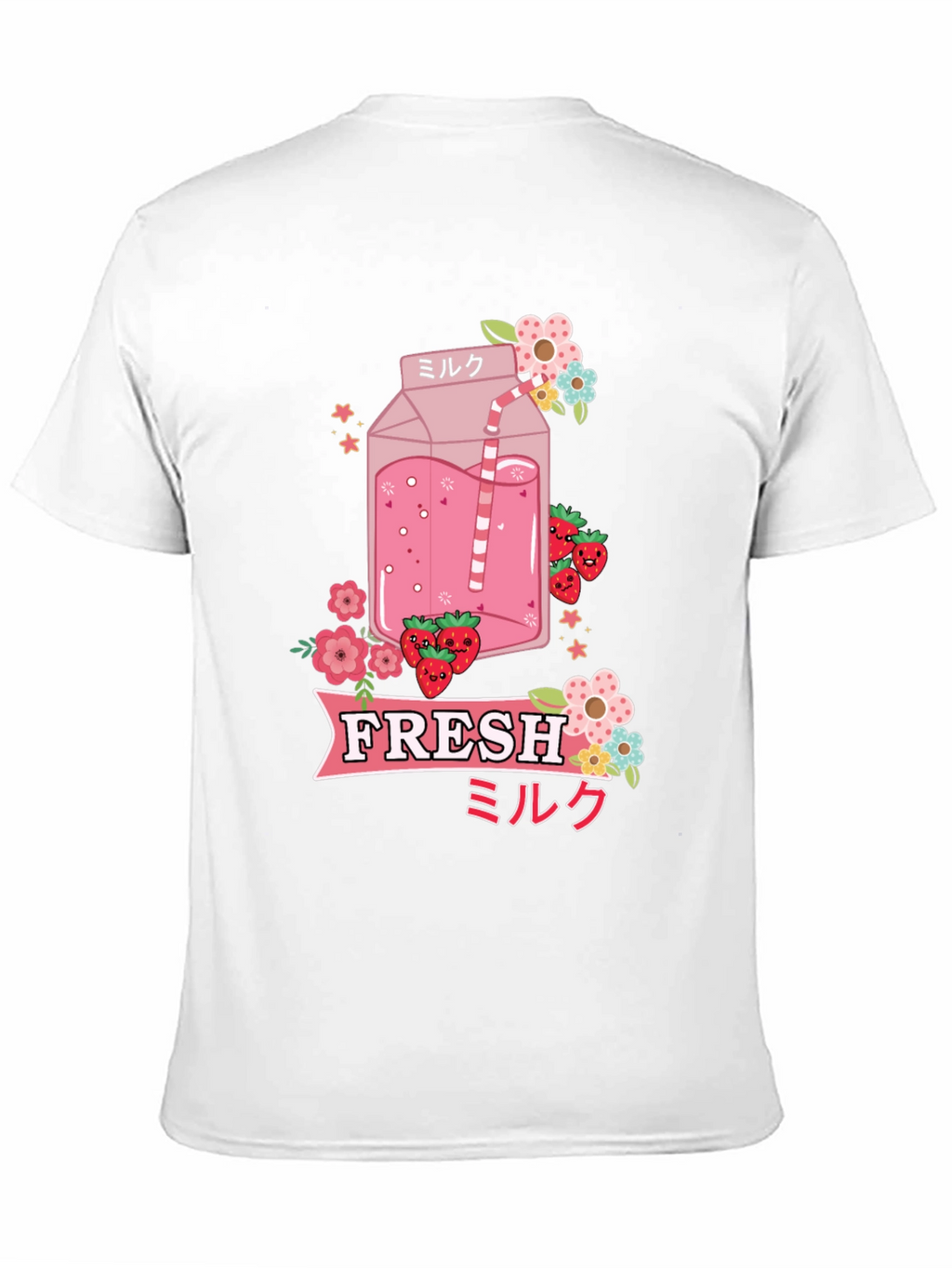 Kawaii Strawberry Milk T-Shirt - Fresh Anime Style