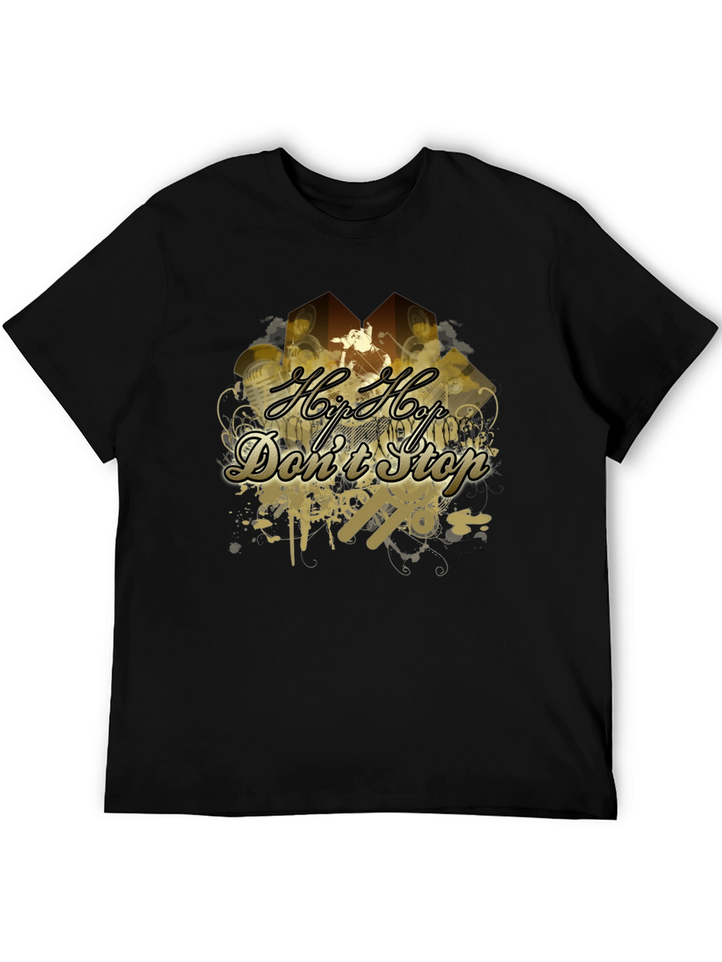 Hip Hop Dont Stop Black T-Shirt