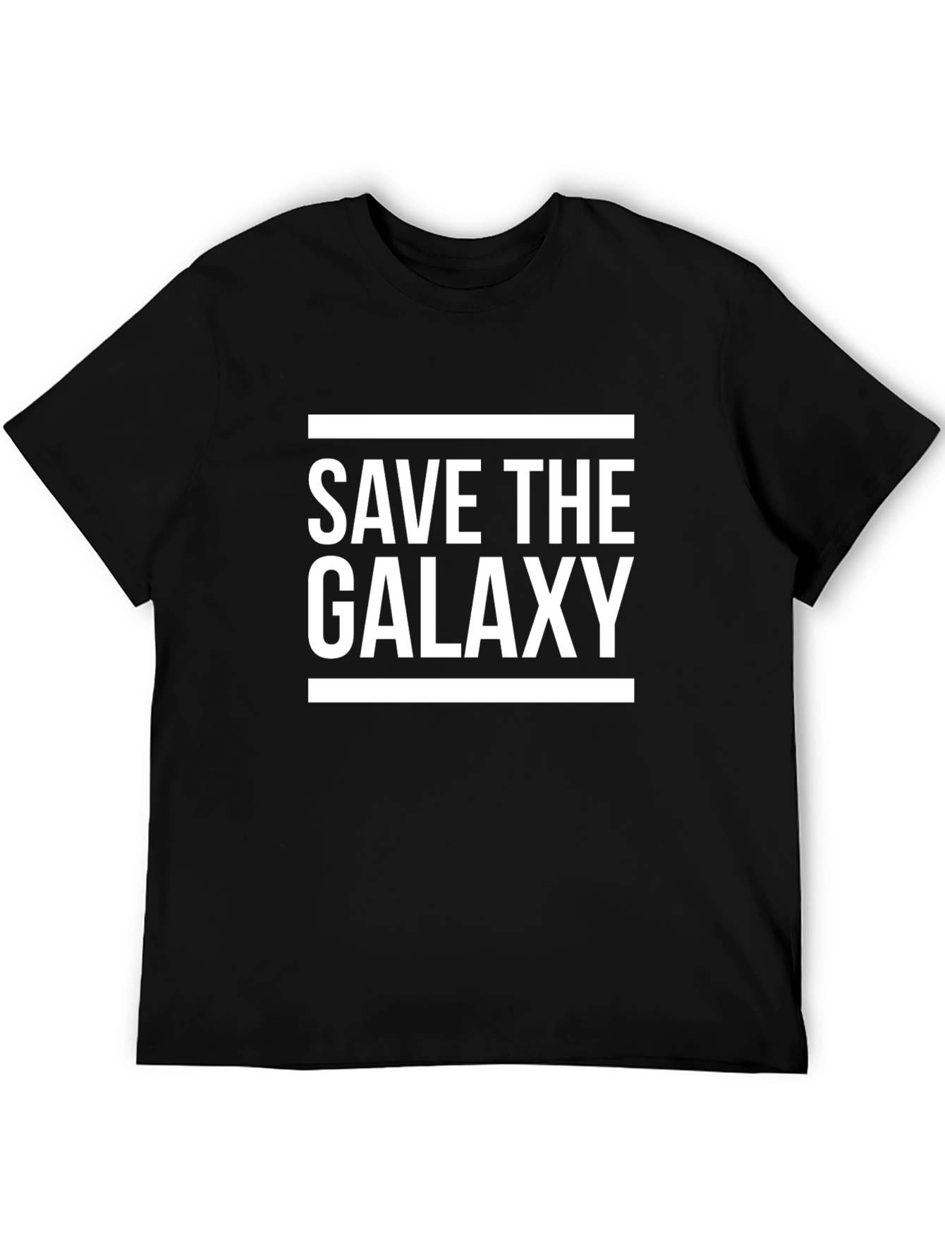 Save the Galaxy Graphic Tee - Black Cotton T-Shirt