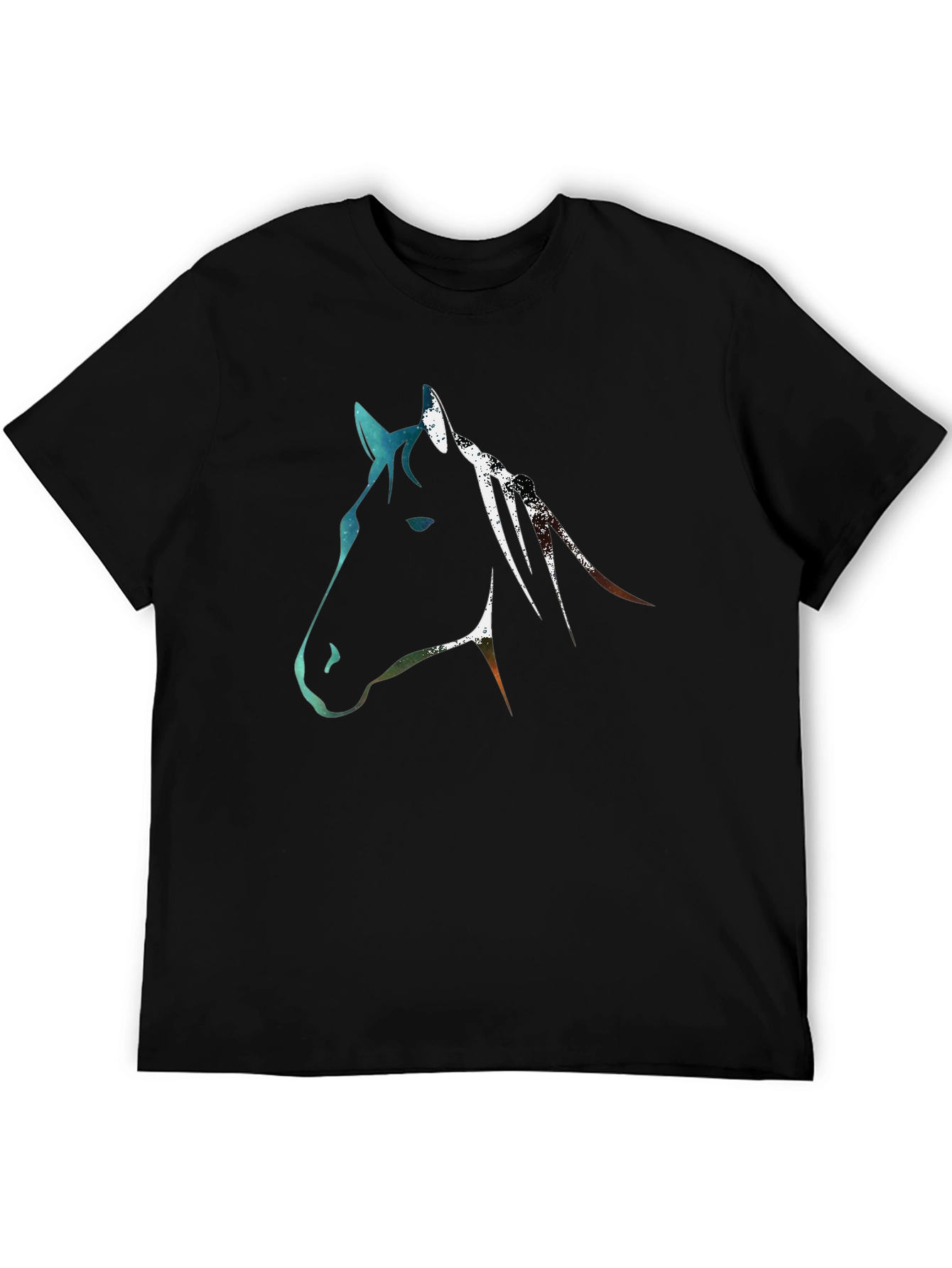 Abstract Horse Graphic Tee - Black