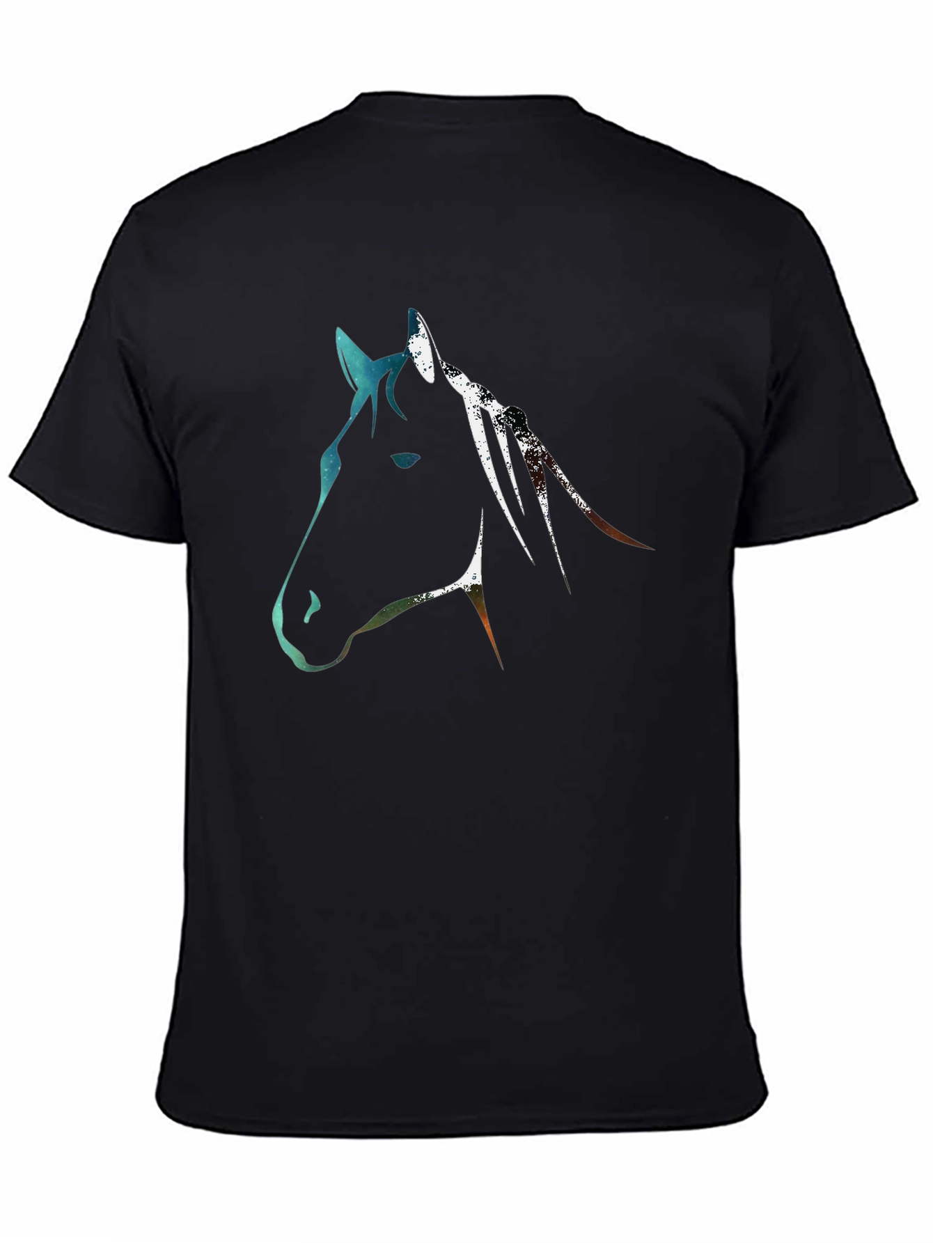 Abstract Horse Graphic Tee - Black